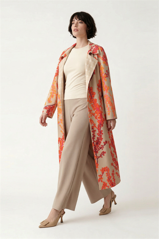 SCUBA AMBER BAHÇELİ DESENLİ ÜSTTEN DİKİŞLİ CEKET