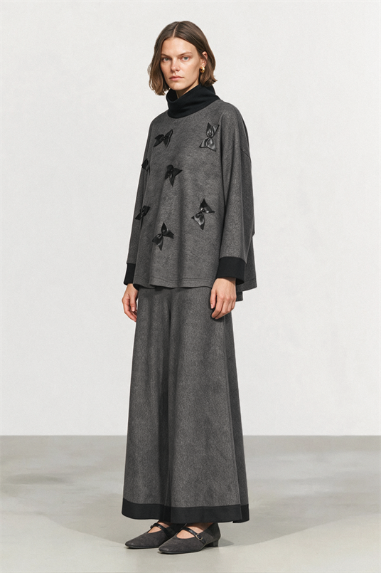 RAYON GABARDİN LYCRA DİK YAKA BLUZ