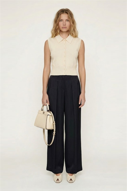 RAYON VISCON ÇİFT PENSLİ PANTOLON ETEK