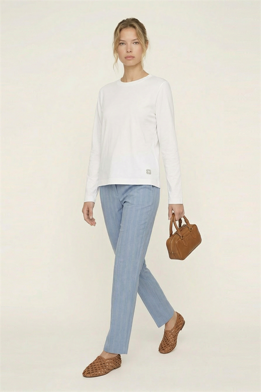 COTTON PENYE COS UZUN KOLLU KISA BLUZ