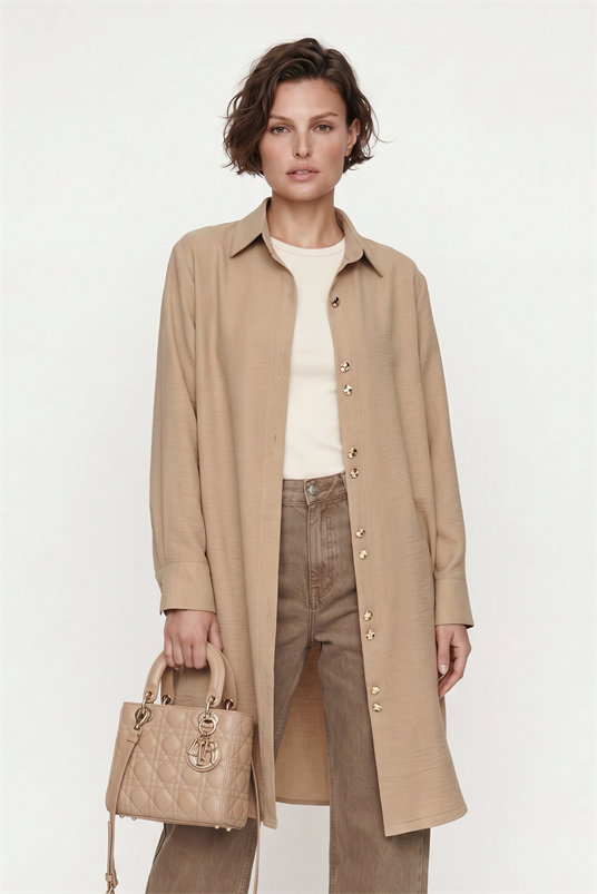 KETEN SÖMİZYE YAKA TUNİK