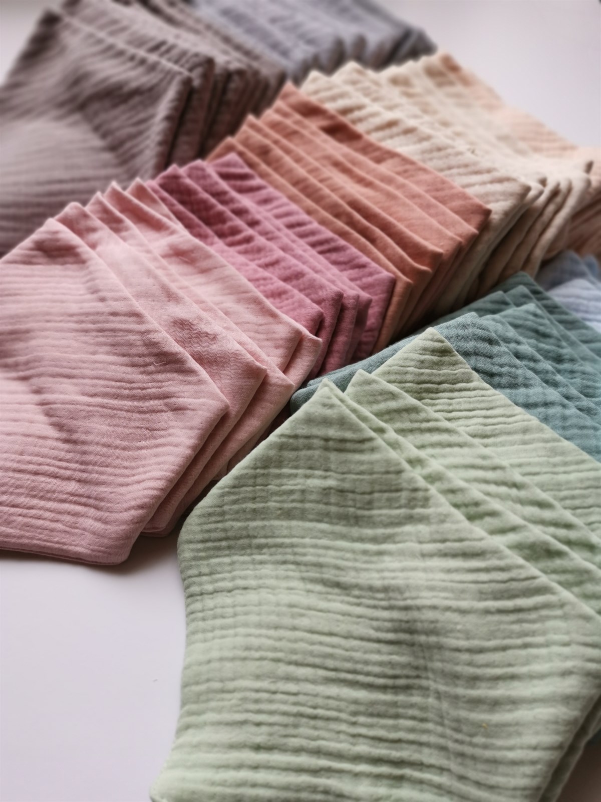 Colour Palette - 4 Kat Organik Müslin Salya Önlüğü 20x35 - Eau De Nil