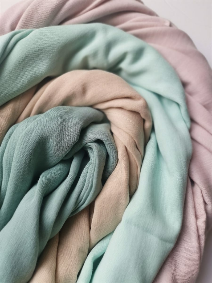 Elegance-Organik Müslin Örtü 100X100-Eau De Nil