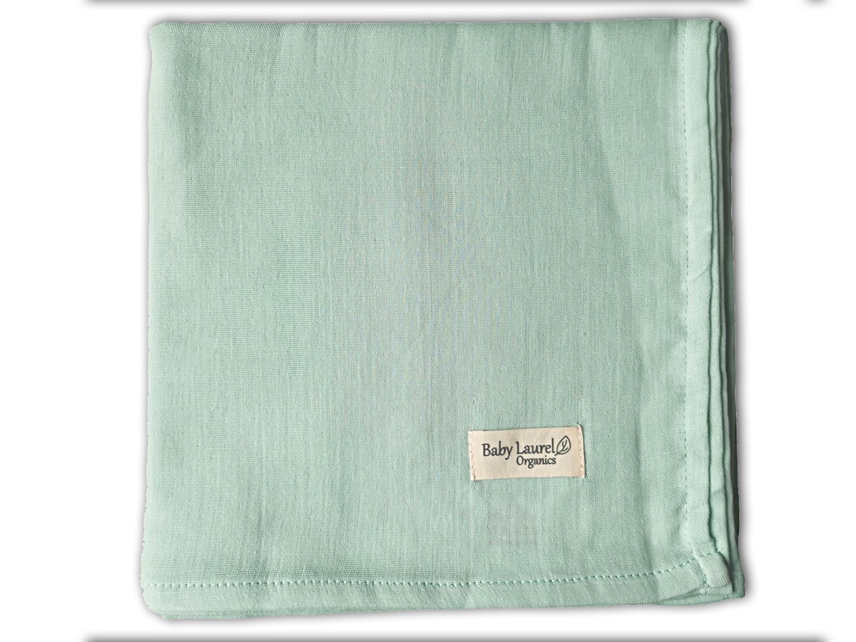 Elegance-Organik Müslin Örtü 100X100-Eau De Nil