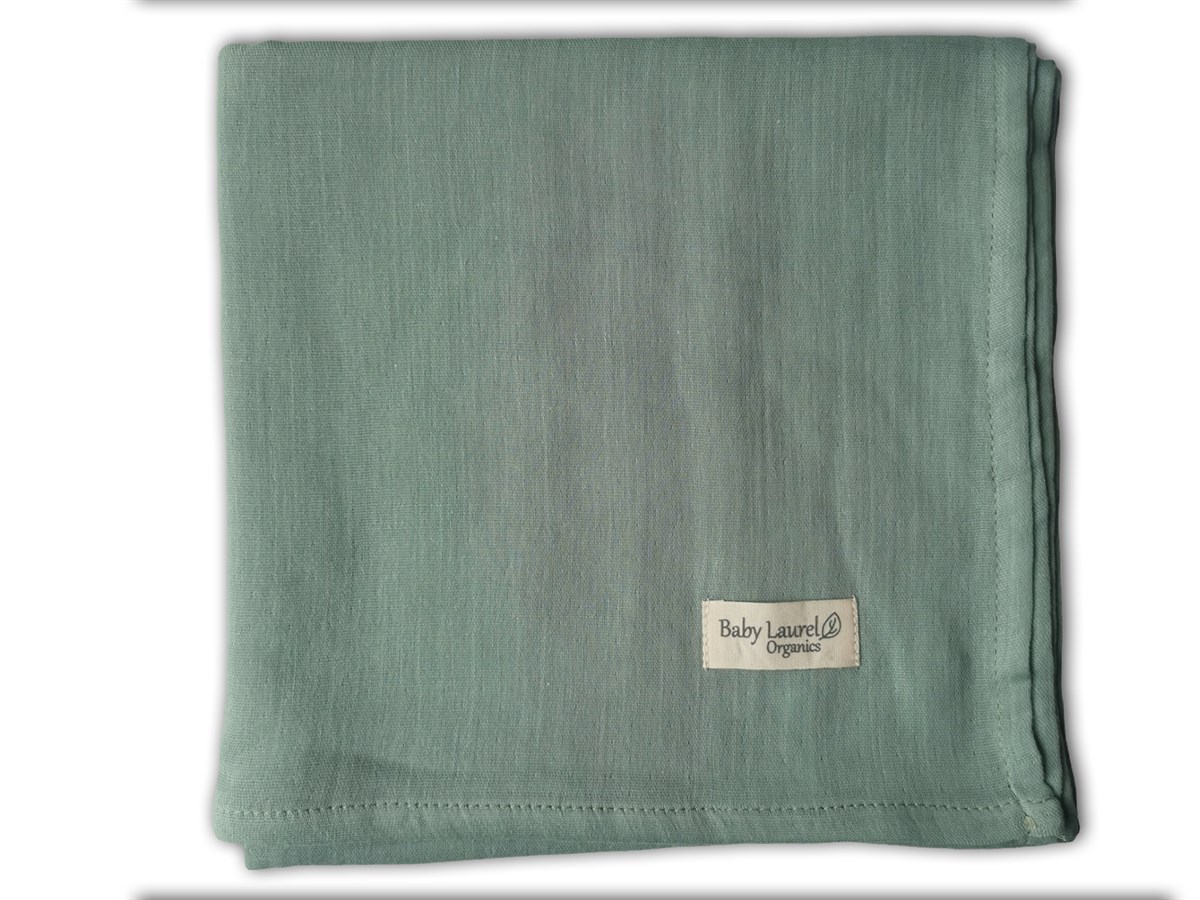 Elegance-Organik Müslin Örtü 100X100-Emerald