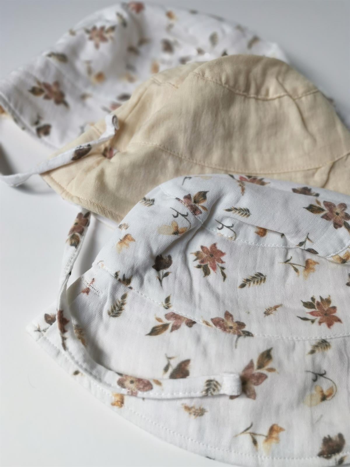 Floral-Müslin Bucket Çift Taraflı Şapka