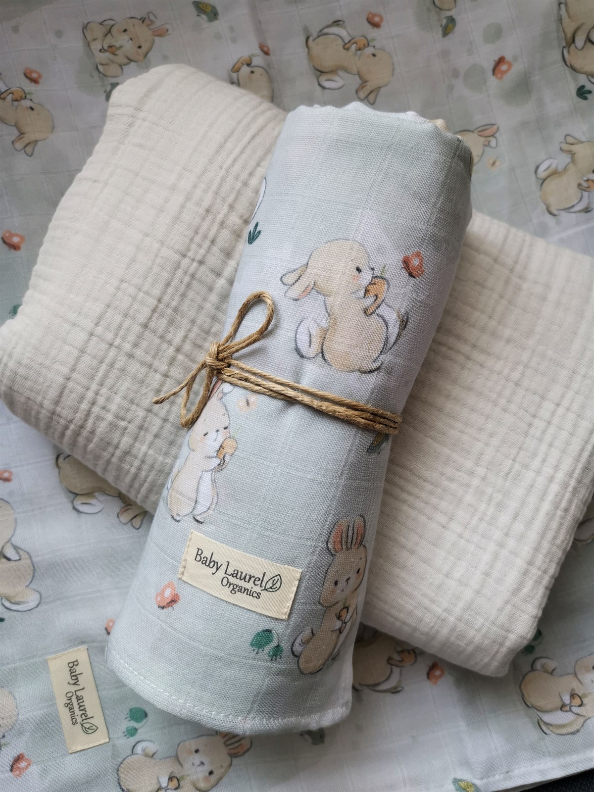 Lovely Bunney - Organik Müslin Örtü 100X100