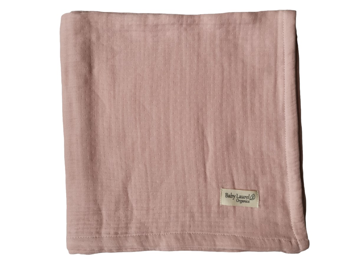 Nature Life-4 KAT Organik Müslin Battaniye 90x120-Soft Pink
