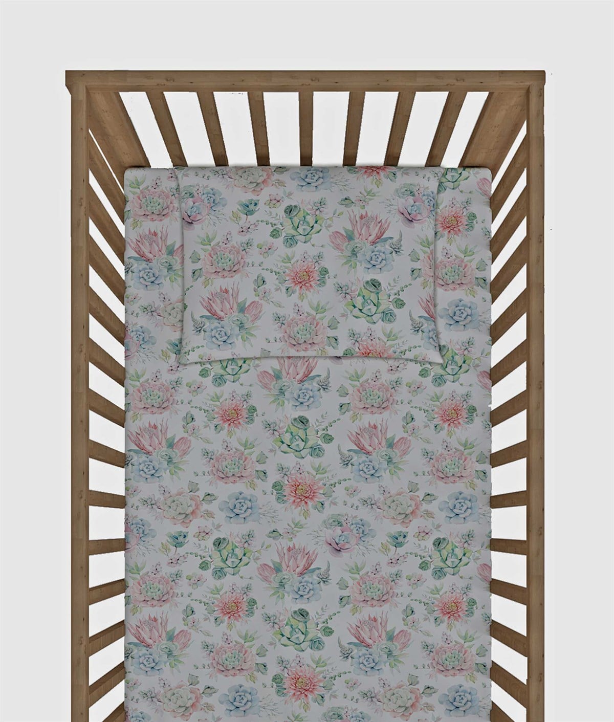 Succulent-Lastikli Çarşaf Takımı 70x130