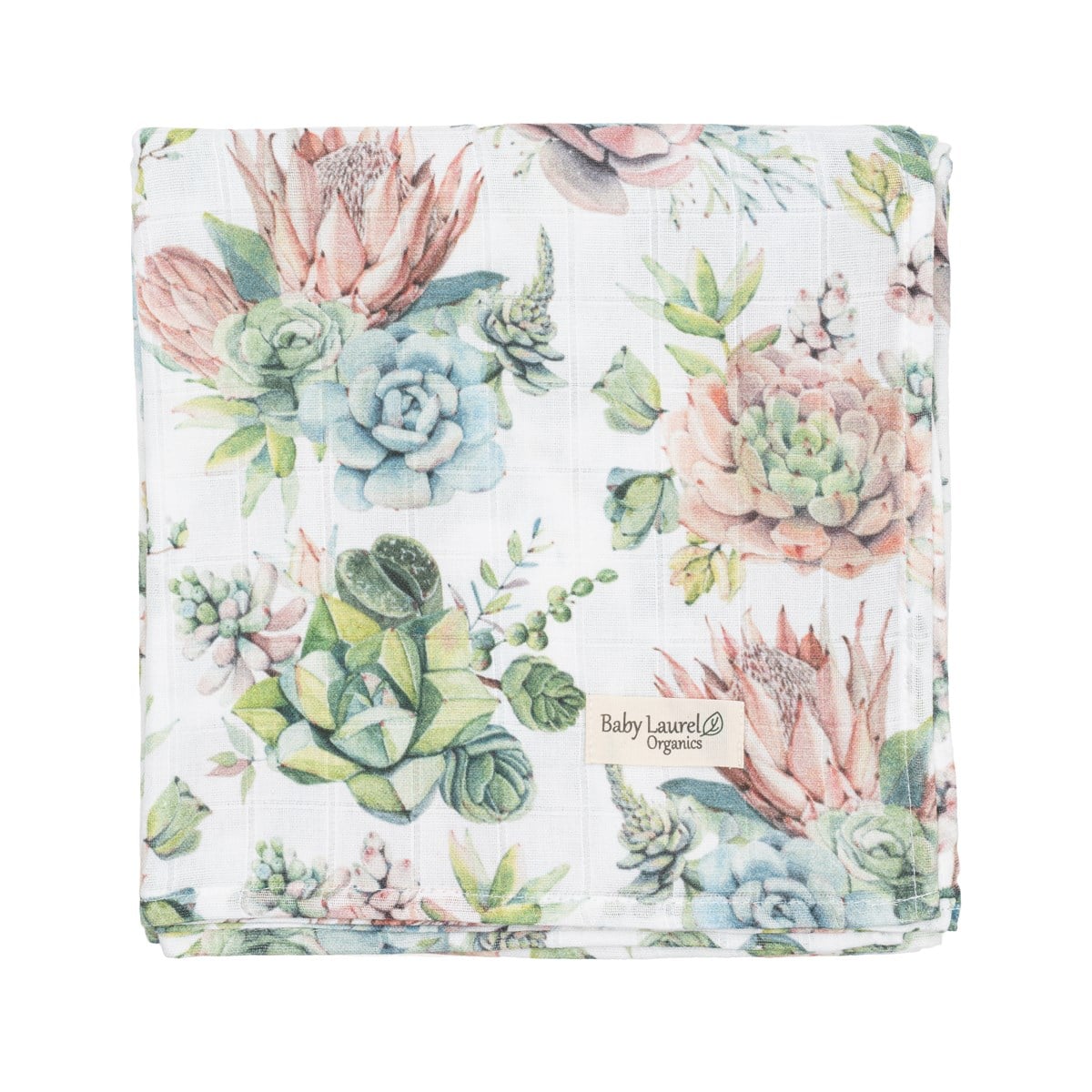 Succulent - Organik Müslin Örtü 100X100