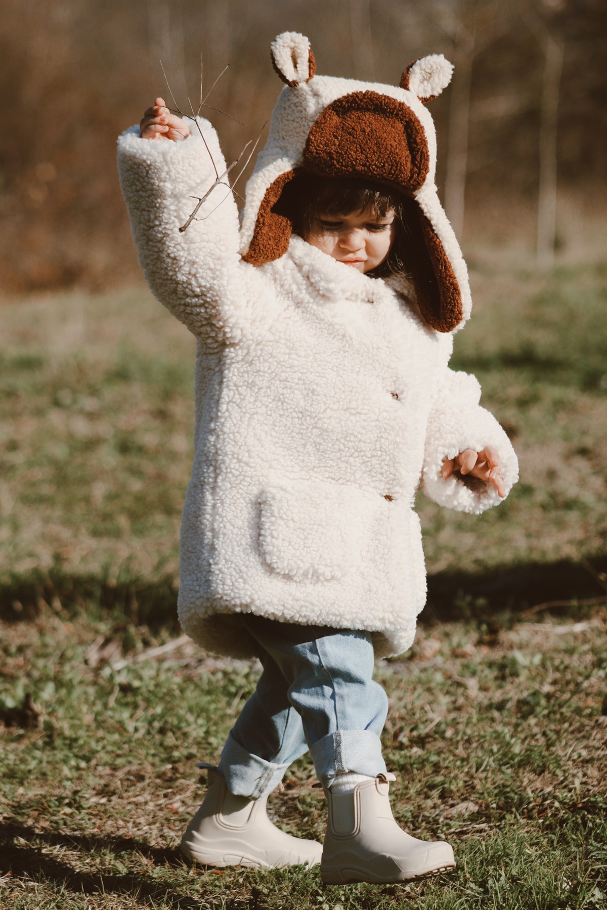 Teddy Avcı Şapka Kahve Krem-2-8 Yaş