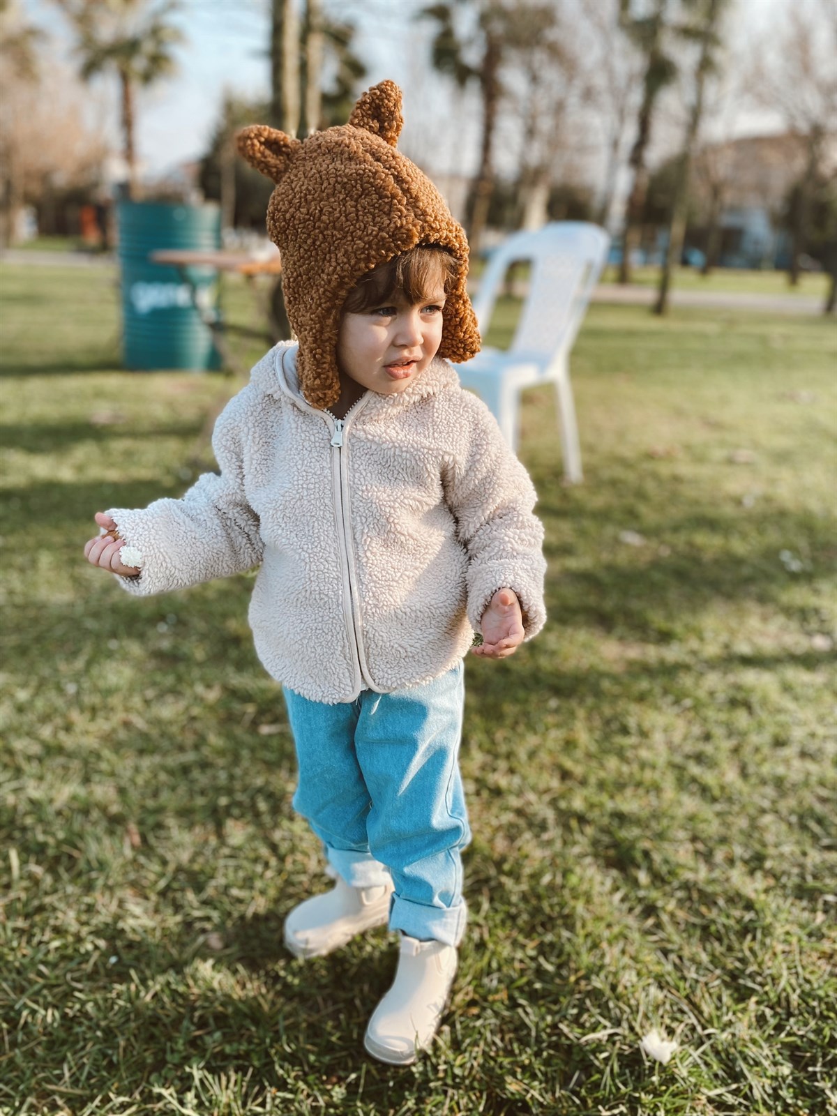 Teddy Kulaklı Kahve Şapka-0-5 Yaş