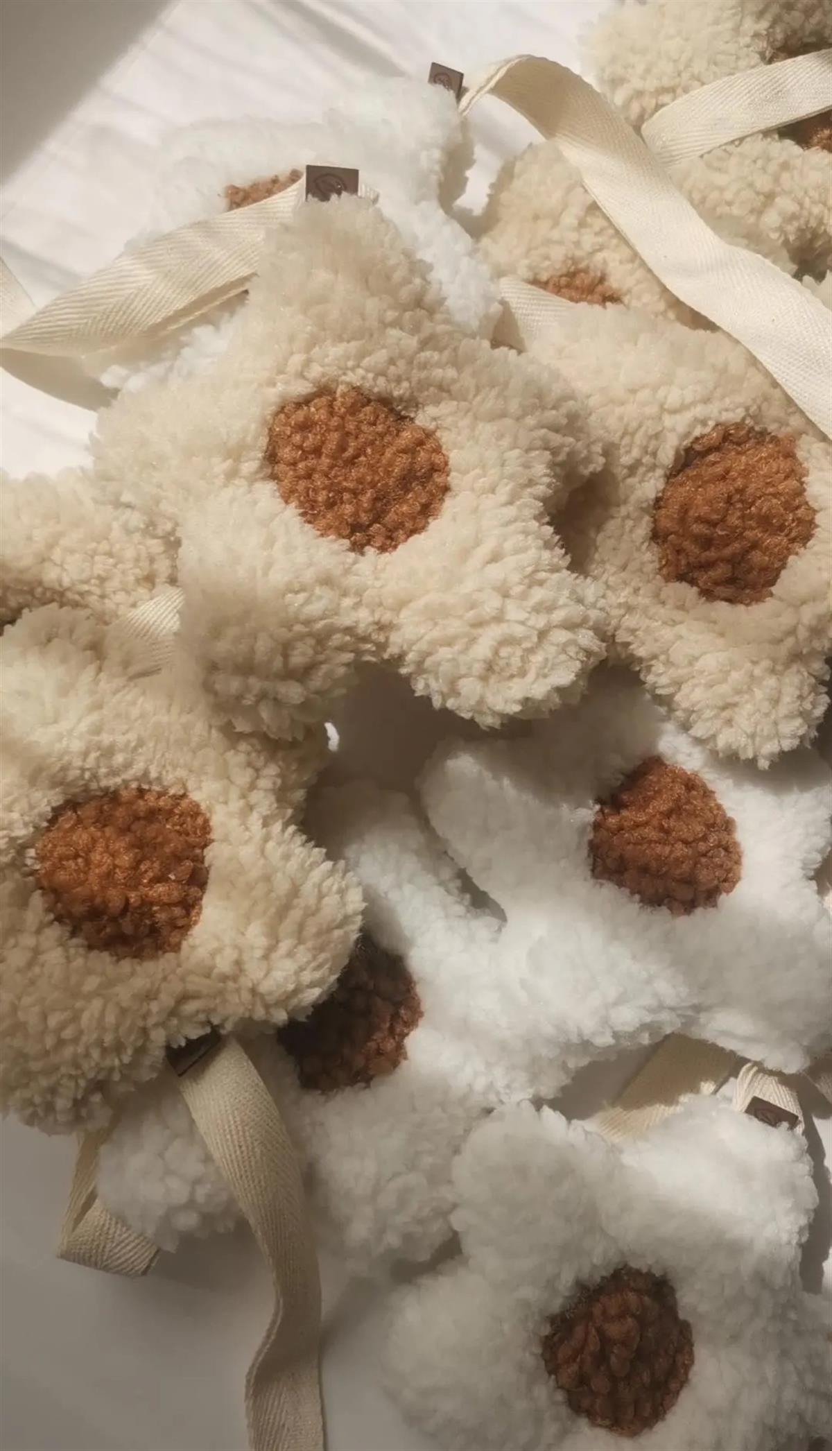Teddy Papatya Oyuncak-Kahve-Beyaz