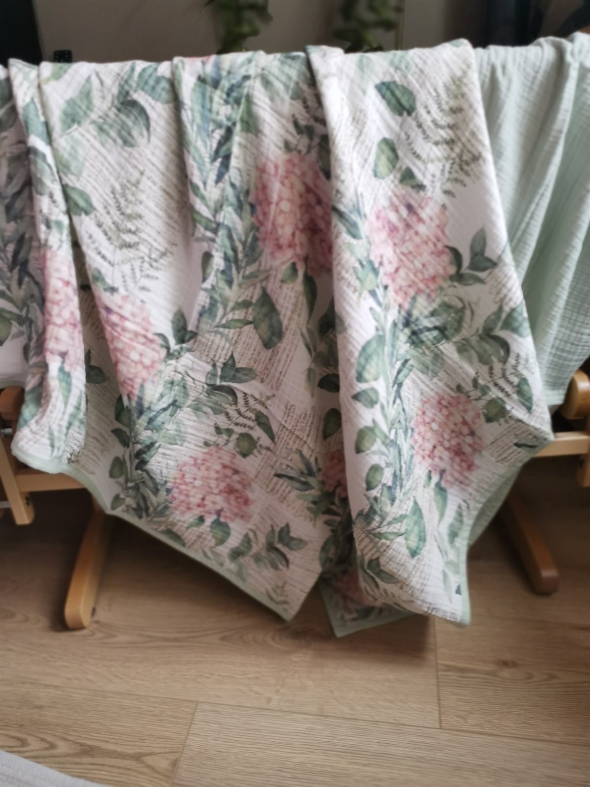 Vintage Hydrengea - 4 KAT Organik Müslin Battaniye 90X120