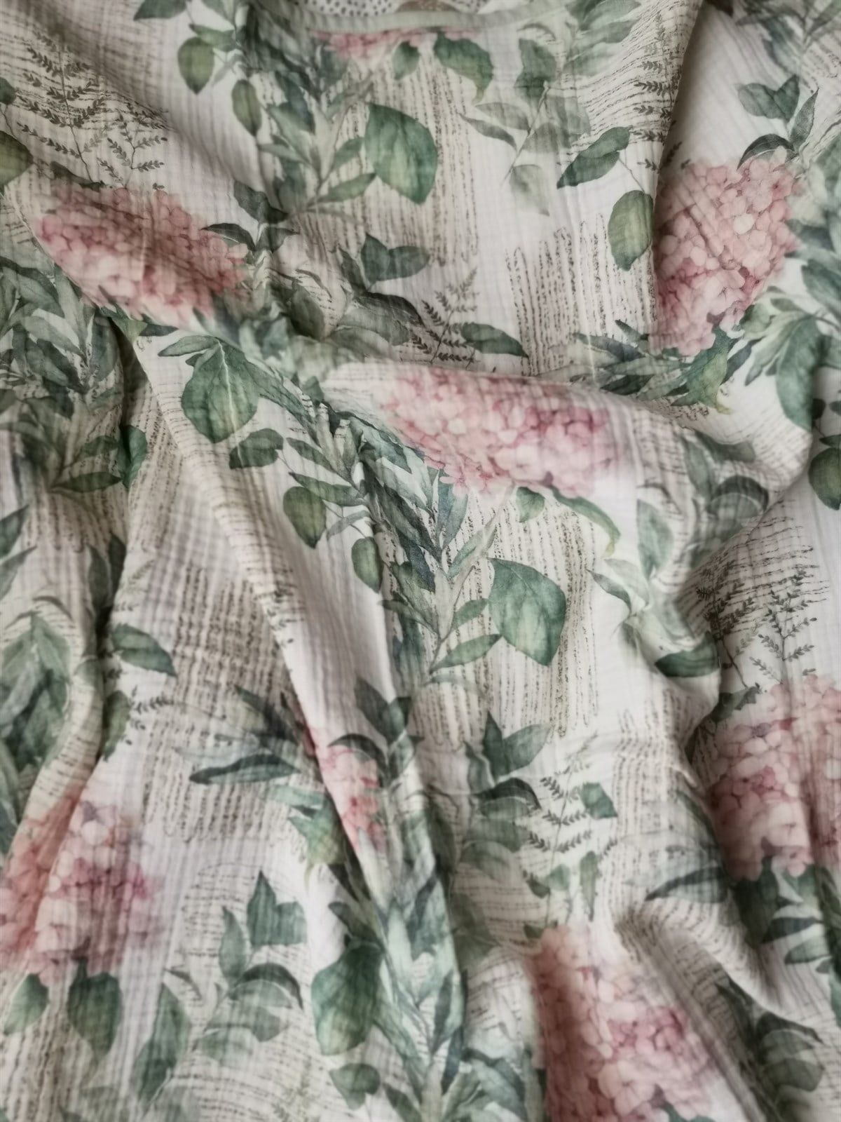 Vintage Hydrengea - 4 KAT Organik Müslin Battaniye 90X120