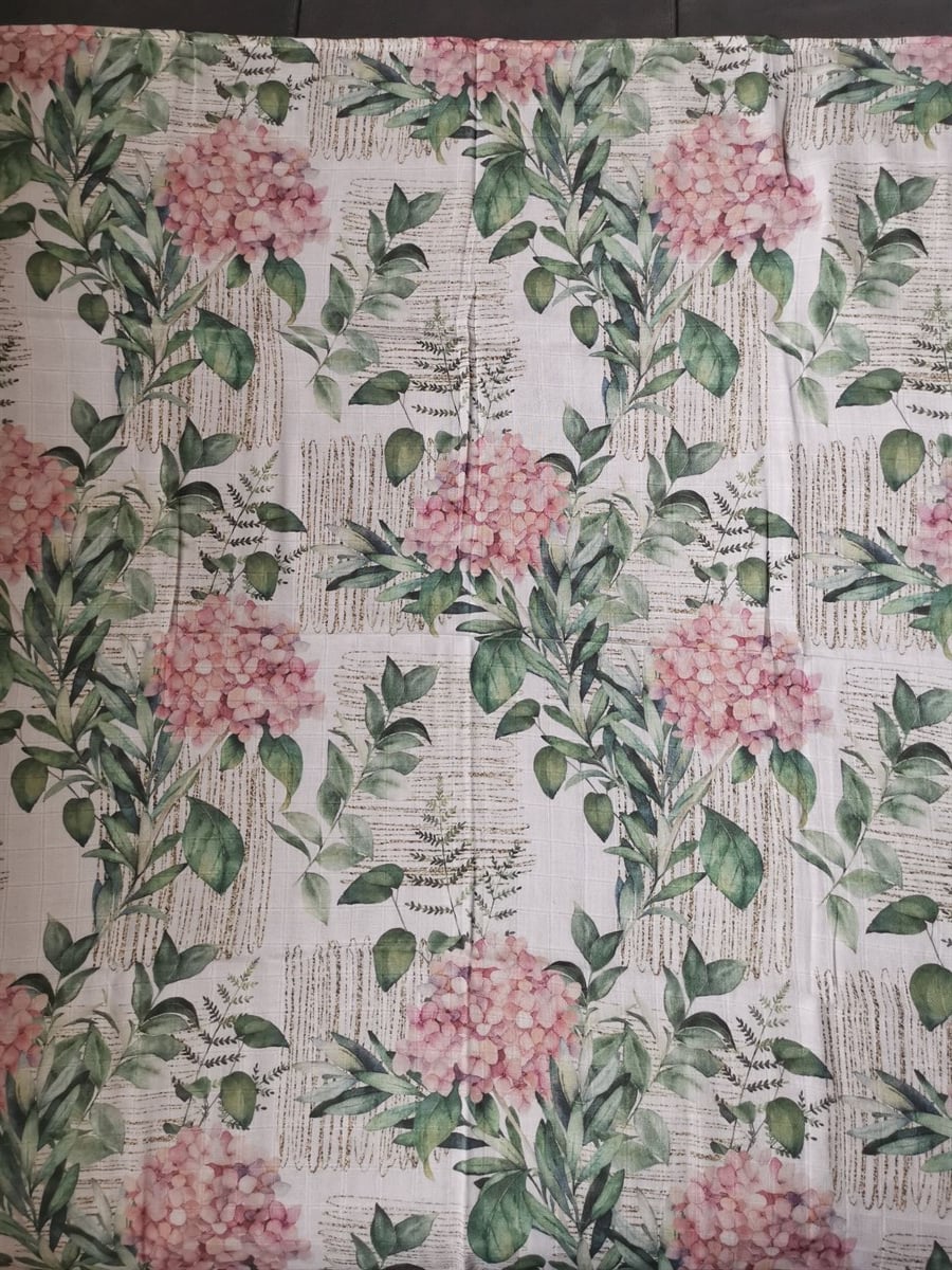 Vintage Hydrengea - Organik Müslin Örtü 100X100