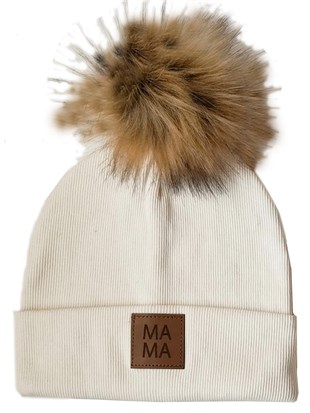 Bere Ponponlu Pamuk-Ekru Mama