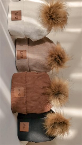 Bere Ponponlu Pamuk-Kahve Mini