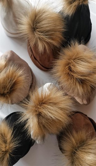 Bere Ponponlu Pamuk-Kahve Mini