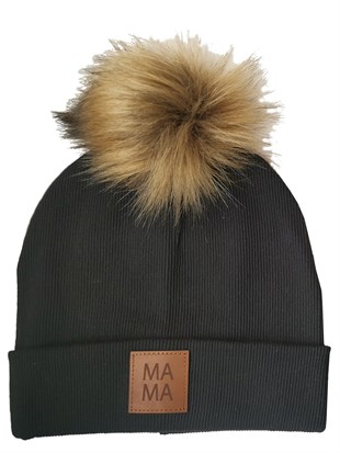 Bere Ponponlu Pamuk-Siyah Mama