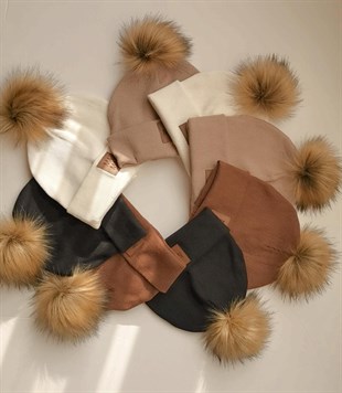 Bere Ponponlu Pamuk-Siyah Mini