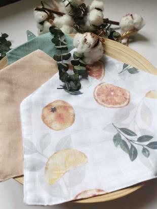 Bitter Orange-2 Kat Organik Müslin Salya Önlüğü 20x35