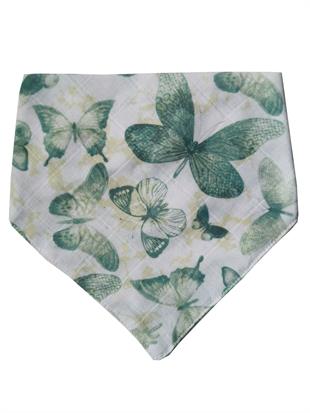 Blue Butterfly-2 Kat Organik Müslin Salya Önlüğü 20x35