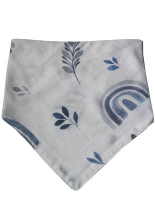 Blue Rainbow-2 Kat Organik Müslin Salya Önlüğü 20x35