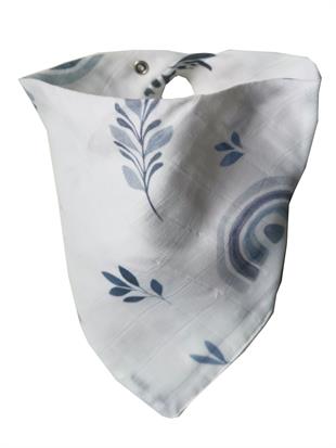 Blue Rainbow-2 Kat Organik Müslin Salya Önlüğü 20x35