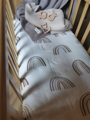 Chocolate Rainbow - Organik Müslin Örtü 100X100