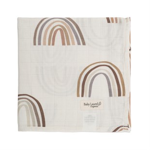 Chocolate Rainbow - Organik Müslin Örtü 100X100