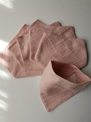 Colour Palette-4 KAT Organik Müslin Salya Önlüğü 20x35-Soft Pink