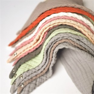 Colour Palette - 4 Kat Organik Müslin Salya Önlüğü 20x35 - Truffle