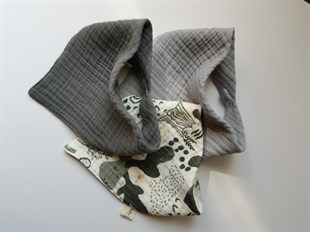Colour Palette - 4 Kat Organik Müslin Salya Önlüğü 20x35 - French Grey