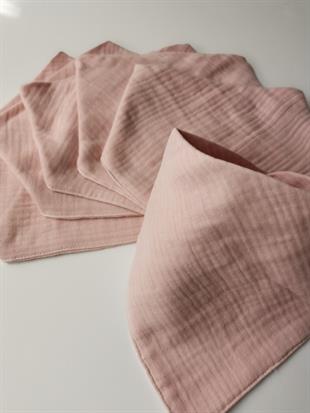Colour Palette-4 KAT Organik Müslin Salya Önlüğü 20x35-Soft Pink