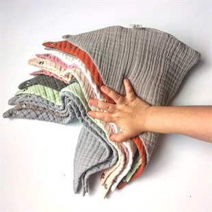 Colour Palette - 4 Kat Organik Müslin Salya Önlüğü 20x35 - Eau De Nil