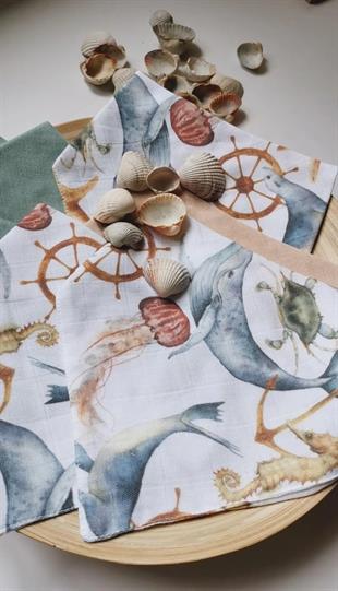 Deep Dive-2 Kat Organik Müslin Salya Önlüğü 20x35