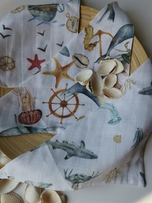 Deep Dive-2 Kat Organik Müslin Salya Önlüğü 20x35