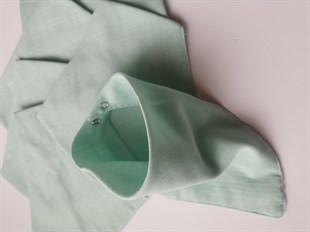 Elegance-2 Kat Organik Müslin Salya Önlüğü-Eau De Nil
