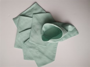 Elegance-2 Kat Organik Müslin Salya Önlüğü-Eau De Nil