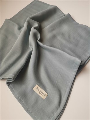 ELEGANCE-Organik Müslin Örtü 100x100-Soft Blue