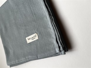 ELEGANCE-Organik Müslin Örtü 100x100-Soft Blue