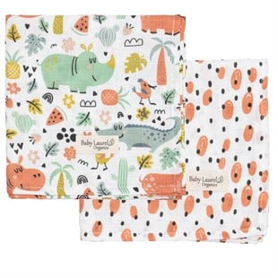 Funland - Organik Müslin Örtü 80X80 2li Set