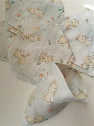 Lovely Bunney-2 Kat Organik Müslin Salya Önlüğü 20x35