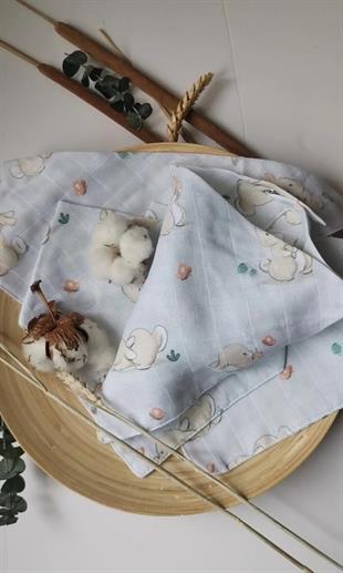 Lovely Bunney-2 Kat Organik Müslin Salya Önlüğü 20x35
