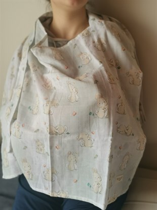 Lovely Bunney - Organik Müslin Emzirme Örtüsü 65X100