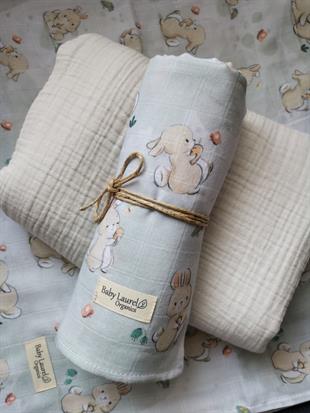 Lovely Bunny-Organik Müslin Örtü 70X70