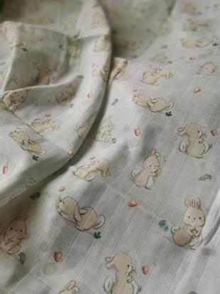 Lovely Bunny-Organik Müslin Örtü 70X70