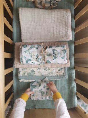 Nature - 4 KAT Organik Müslin Battaniye 90X120 - Bej