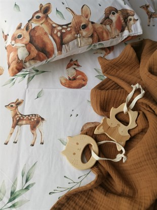Nature Life-4 KAT Organik Müslin Battaniye 90x120-Brown